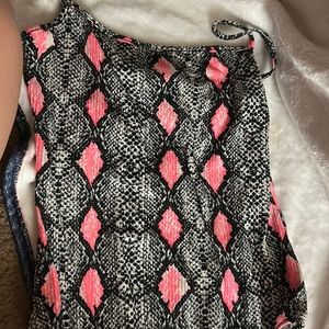 Pink and black bodysuit